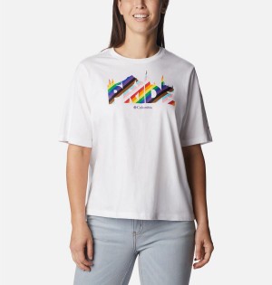 Columbia Wild Places Women's T-Shirt White | VNHUWT-950
