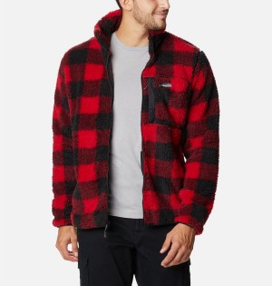 Columbia Winter Pass Printed Men's Fleece Jacket Red | MXGRKC-842