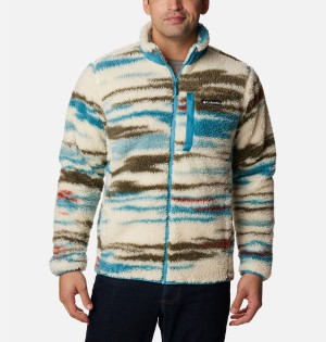 Columbia Winter Pass Printed Men's Fleece Jacket Beige | MTAZFJ-732