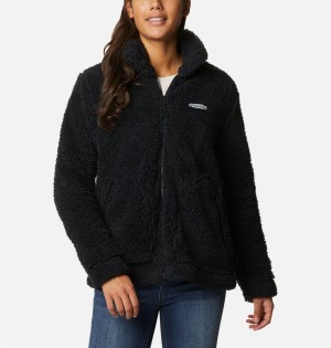 Columbia Winter Pass Sherpa Full Zip Women's Fleece Jacket Black | JGTSQH-405