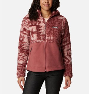 Columbia Winter Pass Sherpa Hooded Full Zip Women's Fleece Jacket Coral | HATVSU-350
