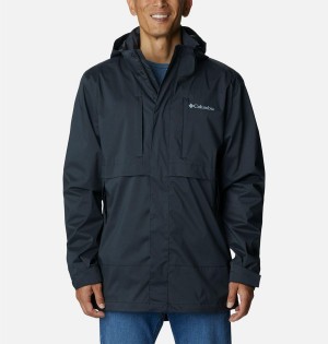 Columbia Wright Lake Men's Rain Jacket Black | MUYSEK-864