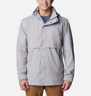 Columbia Wright Lake Men's Rain Jacket Grey | MBCKTR-094