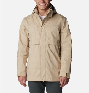 Columbia Wright Lake Men's Rain Jacket Khaki | NEJCXS-340