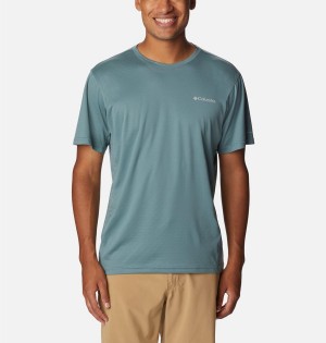 Columbia Zero Ice Cirro-Cool Short Sleeve Men's T-Shirt Blue | GNSKWT-016