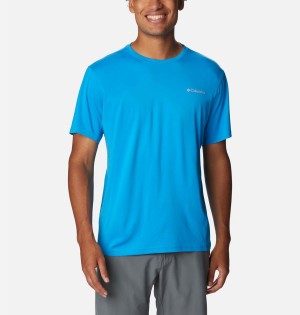 Columbia Zero Ice Cirro-Cool Short Sleeve Men's T-Shirt Blue | UTJRVB-127