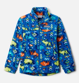 Columbia Zing III Printed Fleece Kids' Jacket Blue | PXDGVR-952