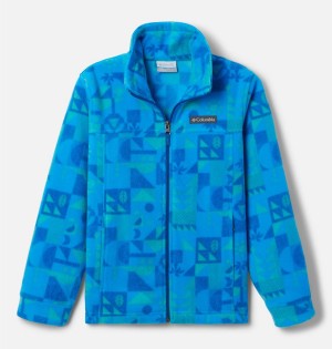 Columbia Zing III Printed Fleece Kids' Jacket Blue | NQRHOL-061