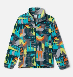 Columbia Zing III Printed Fleece Kids' Jacket Turquoise | QTXNUW-948