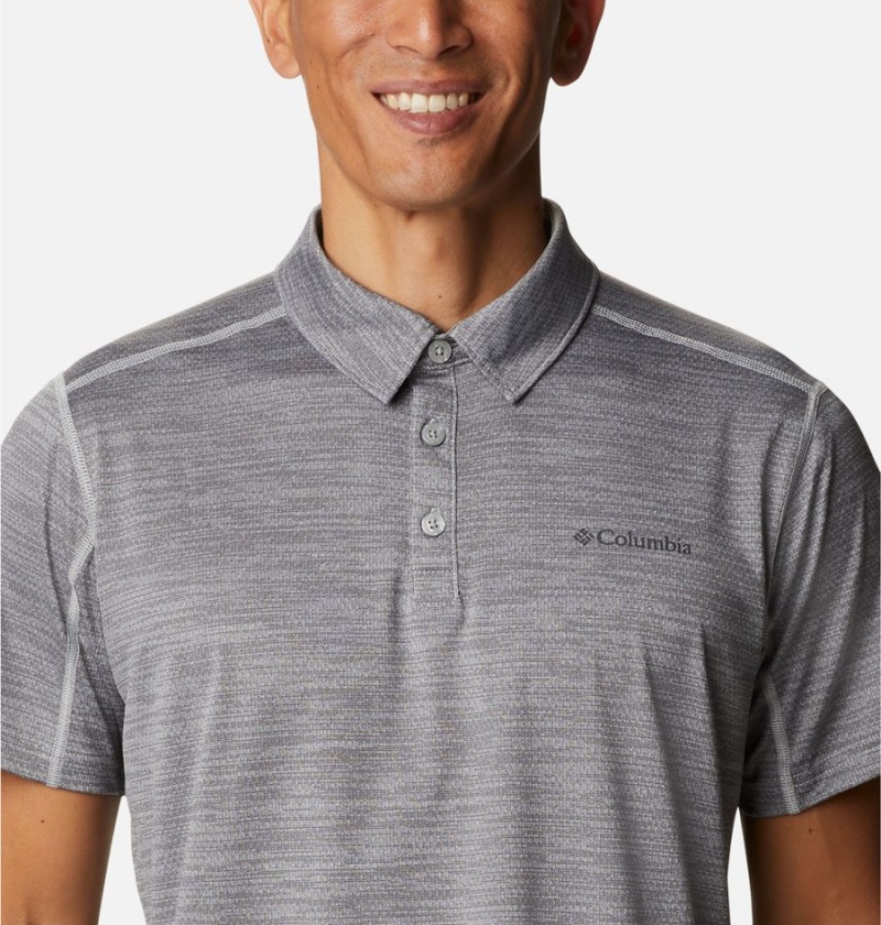 Columbia Alpine Chill Zero Men's Polo Shirt Grey | NSGIEF-657