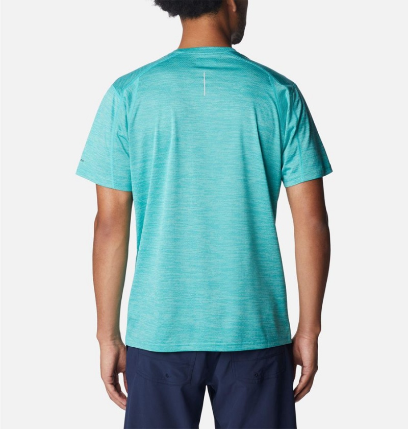 Columbia Alpine Chill Zero Short Sleeve Crew Men's T-Shirt Turquoise | VNKHCP-840