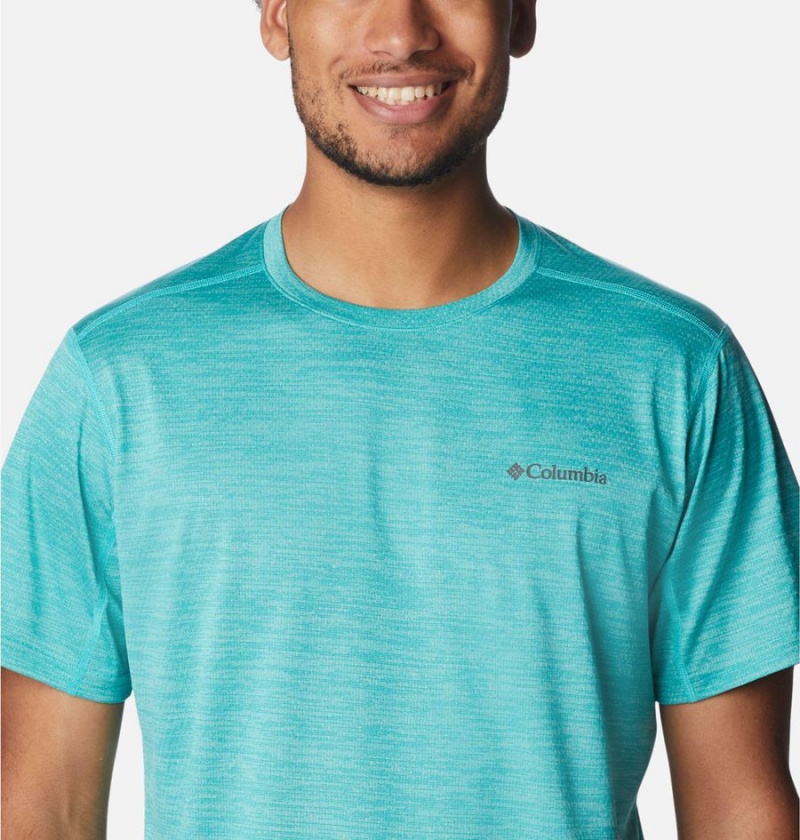 Columbia Alpine Chill Zero Short Sleeve Crew Men's T-Shirt Turquoise | VNKHCP-840