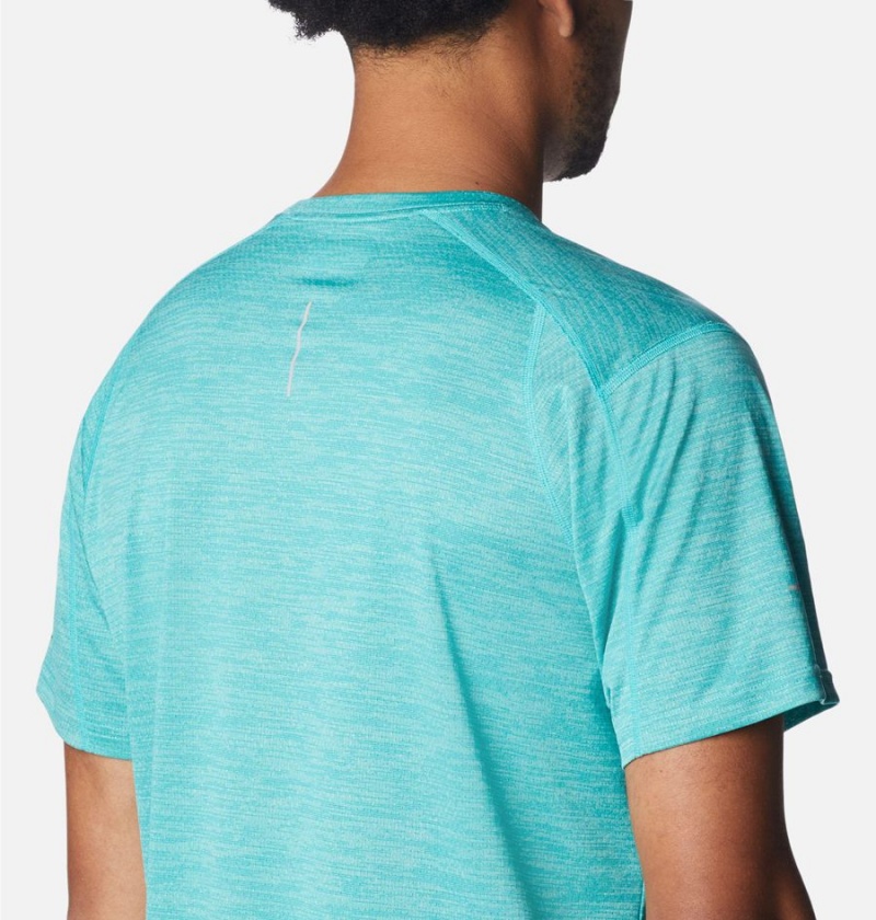 Columbia Alpine Chill Zero Short Sleeve Crew Men's T-Shirt Turquoise | VNKHCP-840