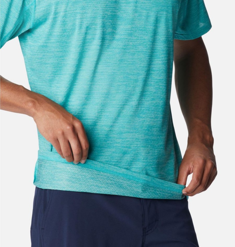 Columbia Alpine Chill Zero Short Sleeve Crew Men's T-Shirt Turquoise | VNKHCP-840