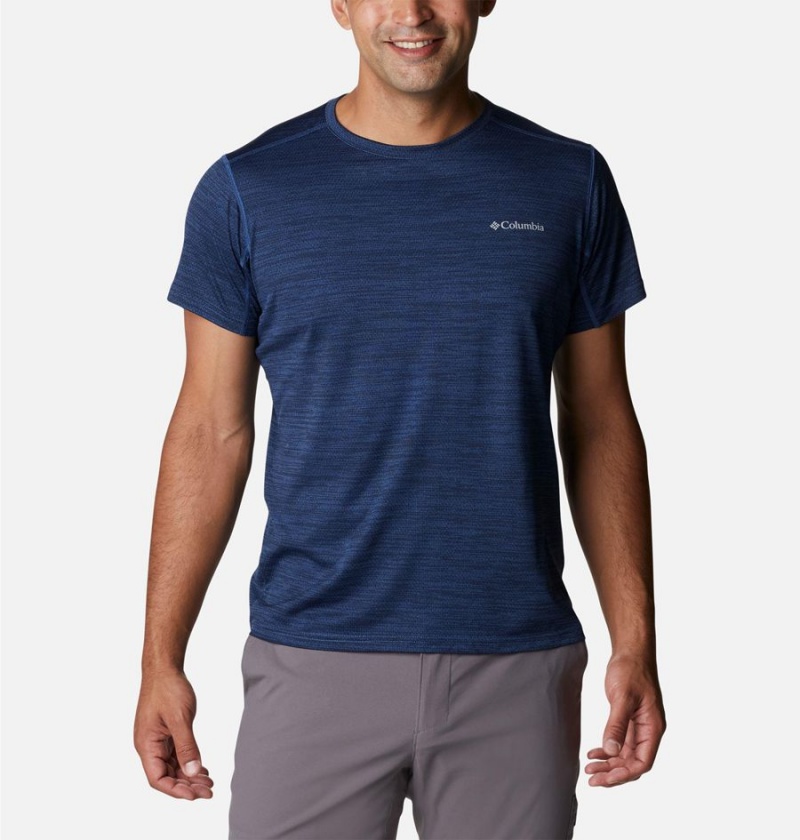 Columbia Alpine Chill Zero Short Sleeve Crew Men\'s T-Shirt Navy | INJXGF-867