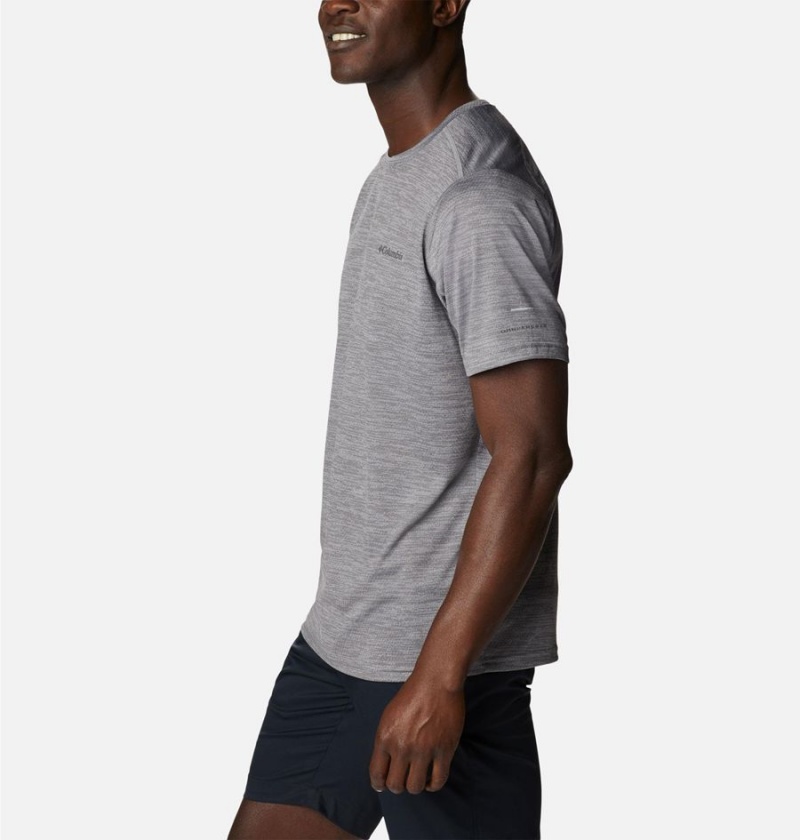 Columbia Alpine Chill Zero Short Sleeve Crew Men's T-Shirt Grey | GRXUAZ-631