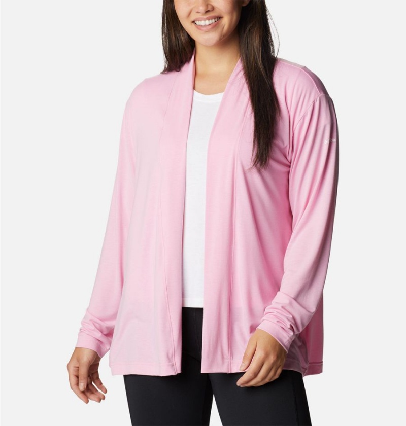 Columbia Anytime Knit Layering Long Sleeve Women\'s Shirt Pink | JTYEXD-846