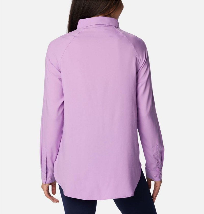 Columbia Anytime Lite Long Sleeve Women's Shirt Purple | OLPXCA-365