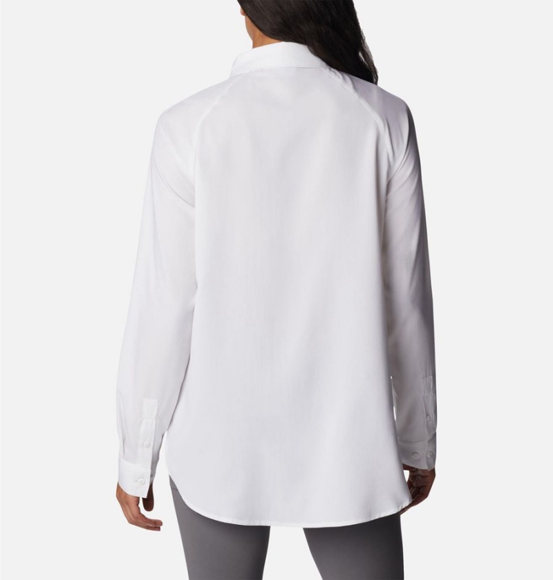 Columbia Anytime Lite Long Sleeve Women's Shirt White | CFMATG-263