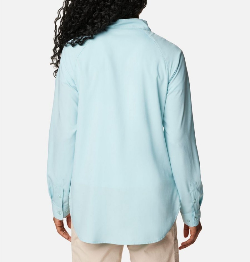 Columbia Anytime Lite Long Sleeve Women's Shirt Turquoise | WSJAFV-572