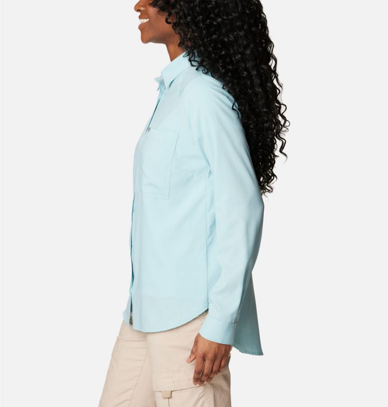 Columbia Anytime Lite Long Sleeve Women's Shirt Turquoise | WSJAFV-572