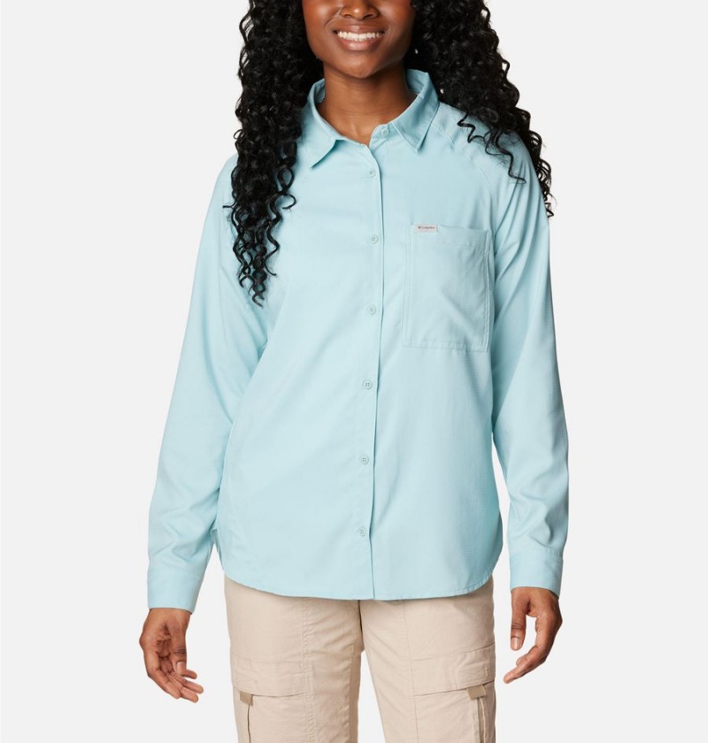 Columbia Anytime Lite Long Sleeve Women\'s Shirt Turquoise | WSJAFV-572
