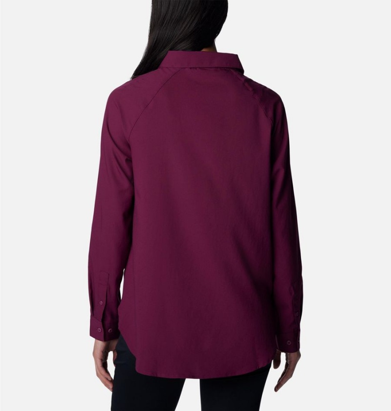 Columbia Anytime Lite Long Sleeve Women's Shirt Coral | PDOHJF-126