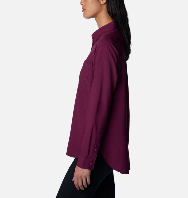 Columbia Anytime Lite Long Sleeve Women's Shirt Coral | PDOHJF-126
