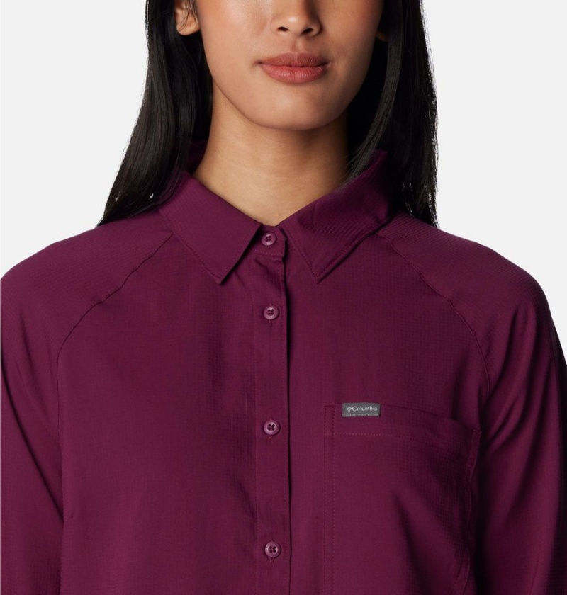 Columbia Anytime Lite Long Sleeve Women's Shirt Coral | PDOHJF-126