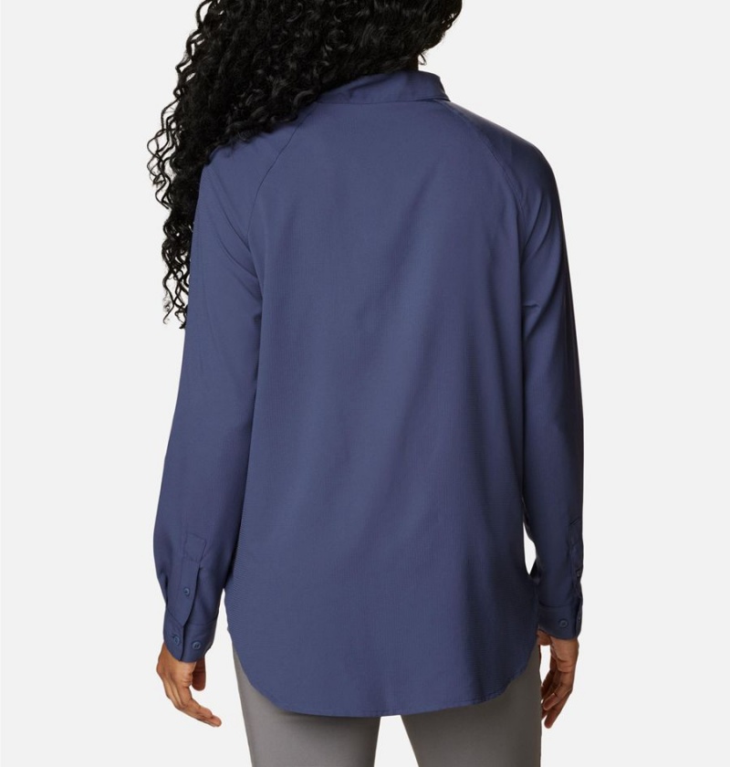 Columbia Anytime Lite Long Sleeve Women's Shirt Navy | INCJDO-462