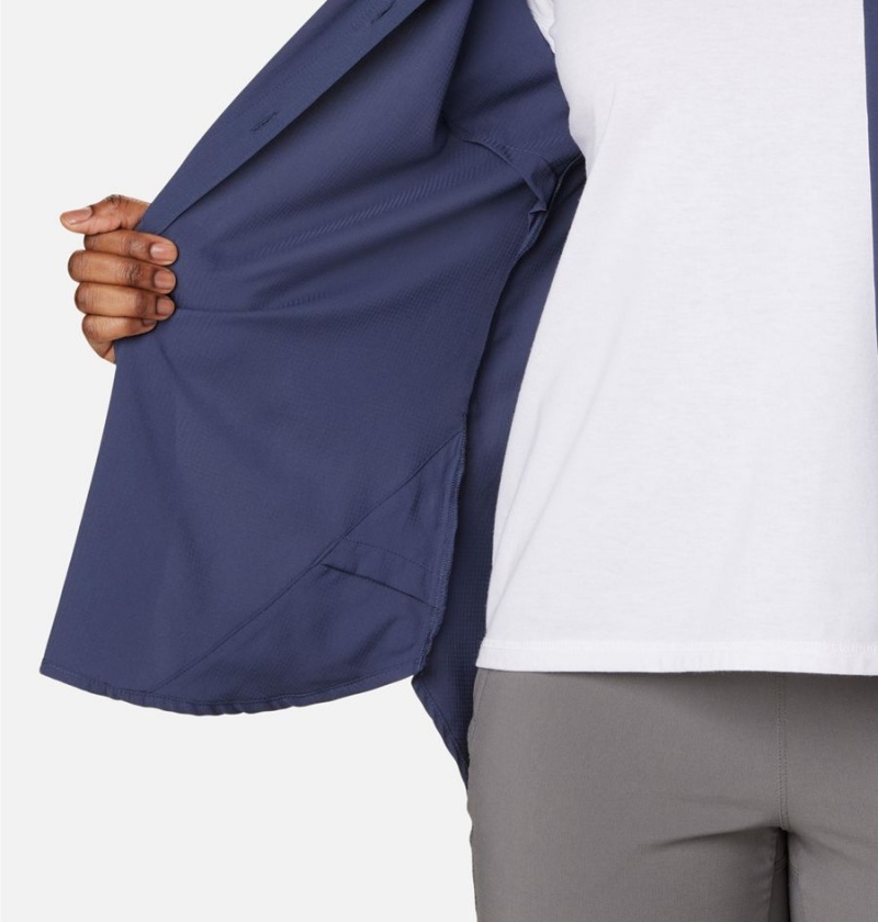 Columbia Anytime Lite Long Sleeve Women's Shirt Navy | INCJDO-462