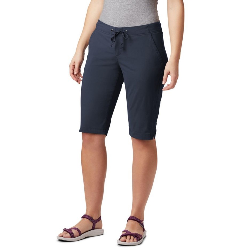 Columbia Anytime Outdoor Long Women\'s Shorts Navy | XLPMIK-284