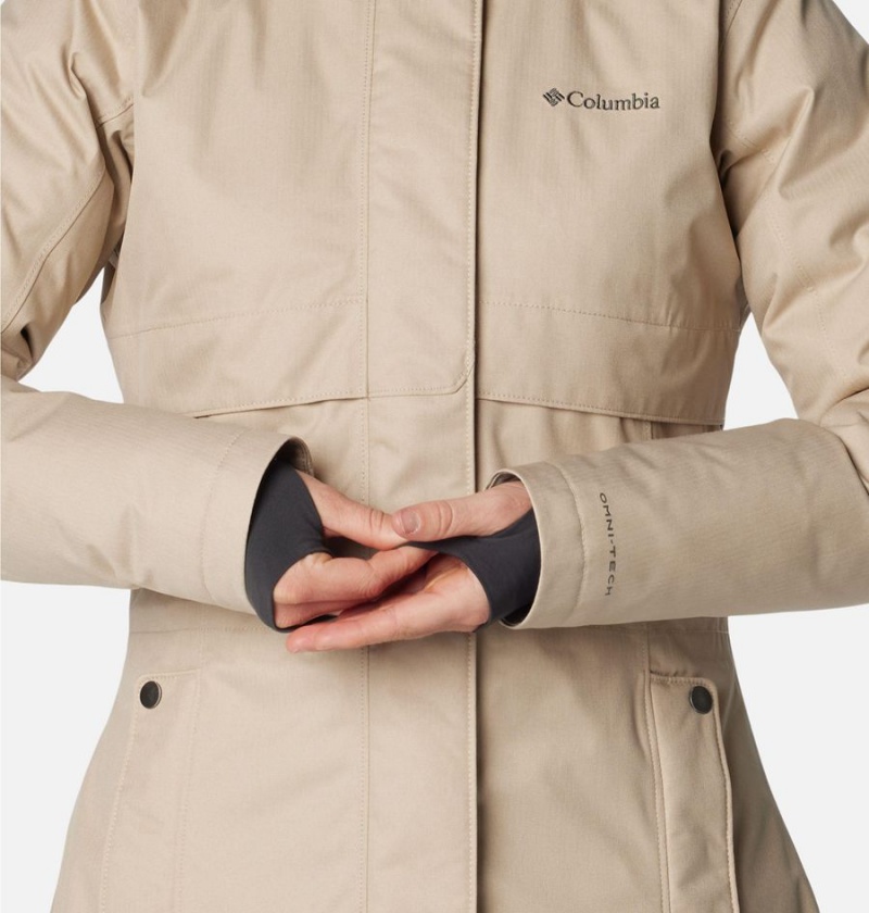 Columbia Apres Arson Winter Long Down Women's Coats Khaki | WIANBL-601