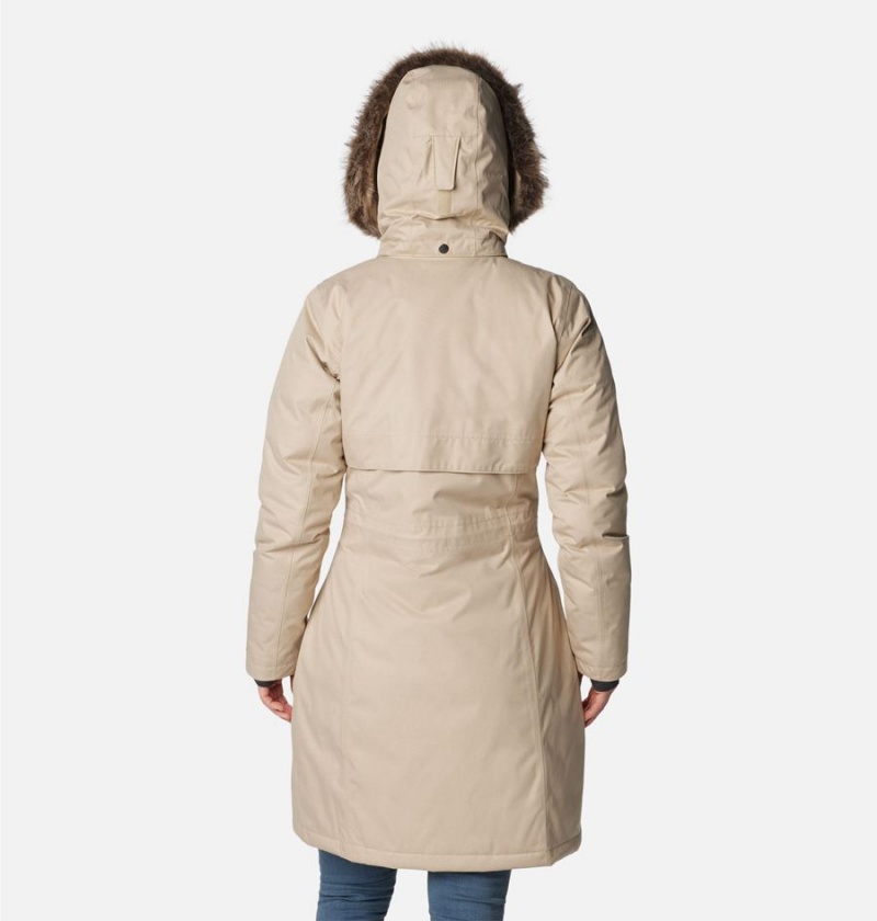 Columbia Apres Arson Winter Long Down Women's Coats Khaki | WIANBL-601