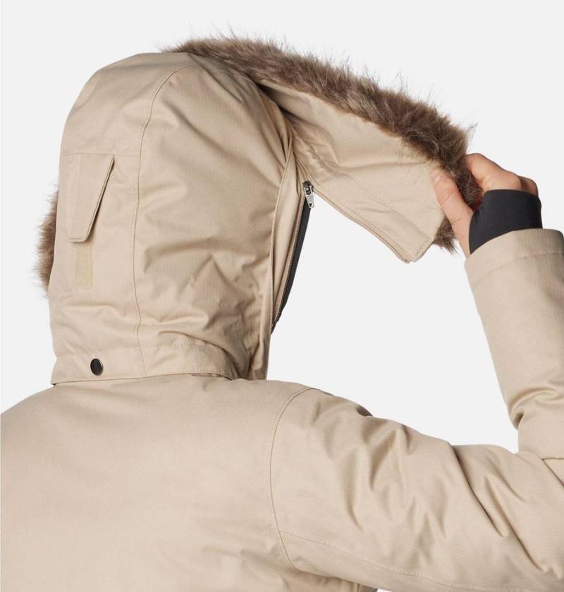 Columbia Apres Arson Winter Long Down Women's Coats Khaki | WIANBL-601