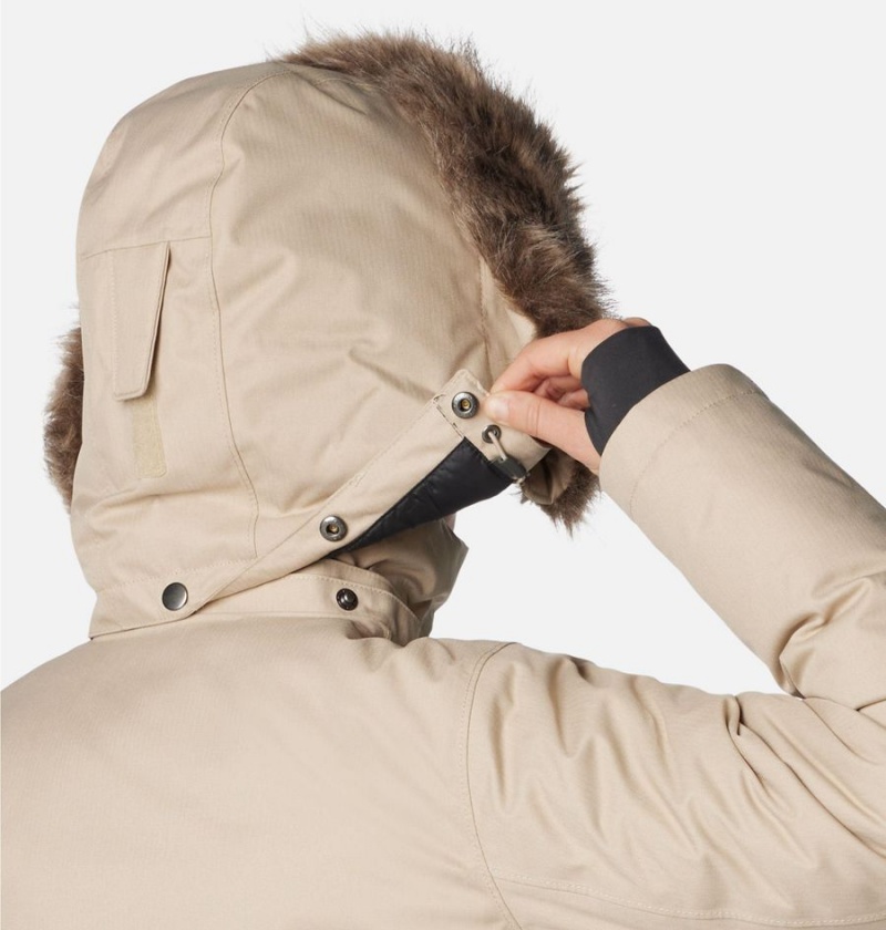 Columbia Apres Arson Winter Long Down Women's Coats Khaki | WIANBL-601