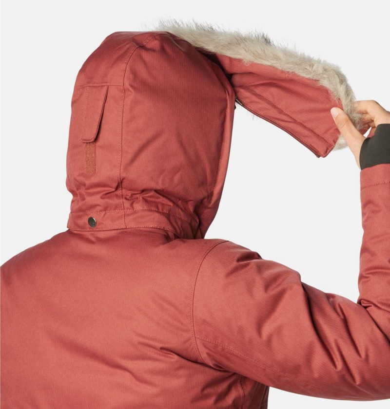 Columbia Apres Arson Winter Long Down Women's Coats Coral | ZQTDUJ-529