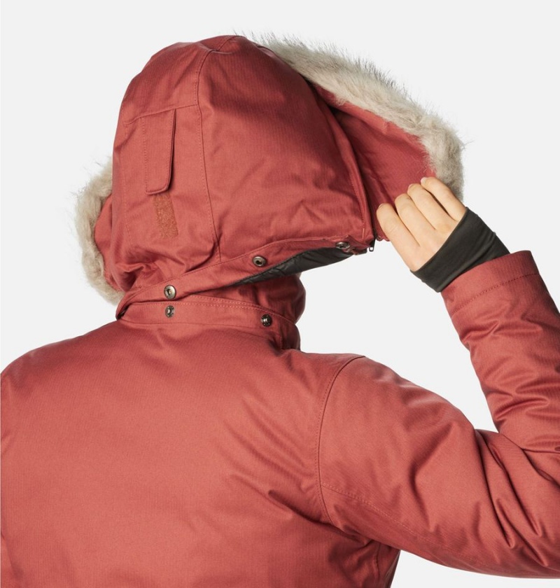 Columbia Apres Arson Winter Long Down Women's Coats Coral | ZQTDUJ-529