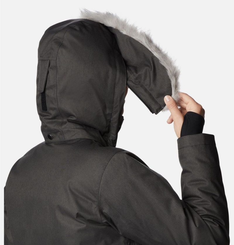 Columbia Apres Arson Winter Long Down Women's Coats Black | CNLKJZ-792