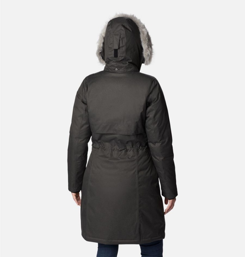 Columbia Apres Arson Winter Long Down Women's Coats Black | CNLKJZ-792