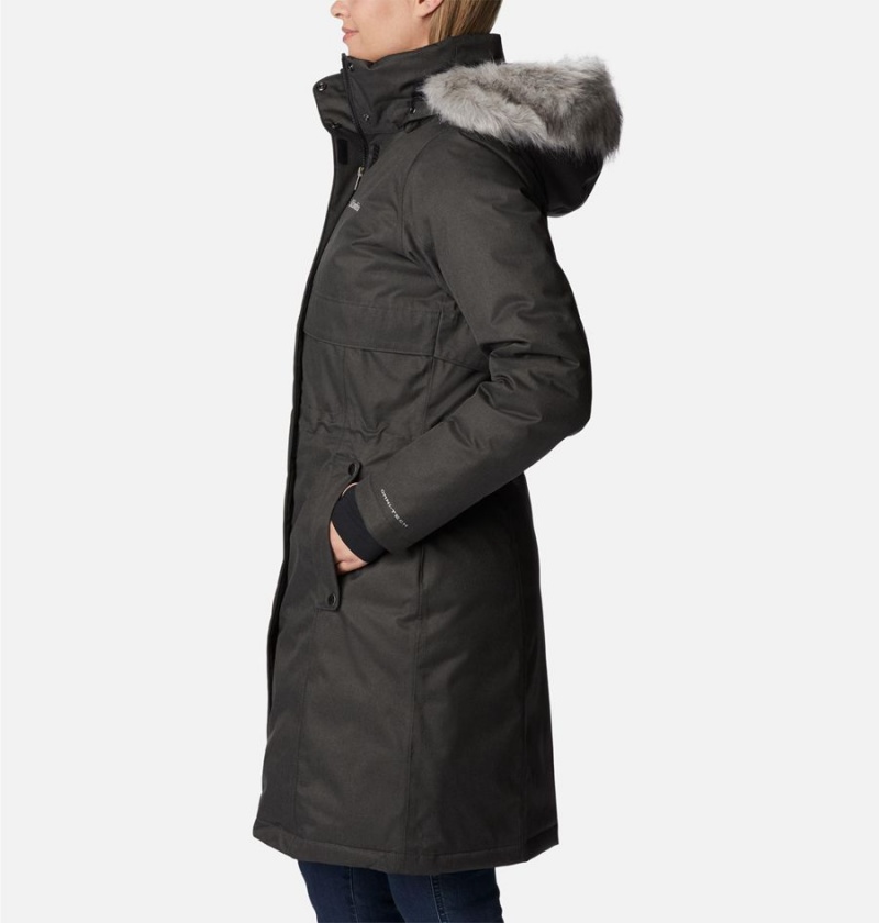Columbia Apres Arson Winter Long Down Women's Coats Black | CNLKJZ-792