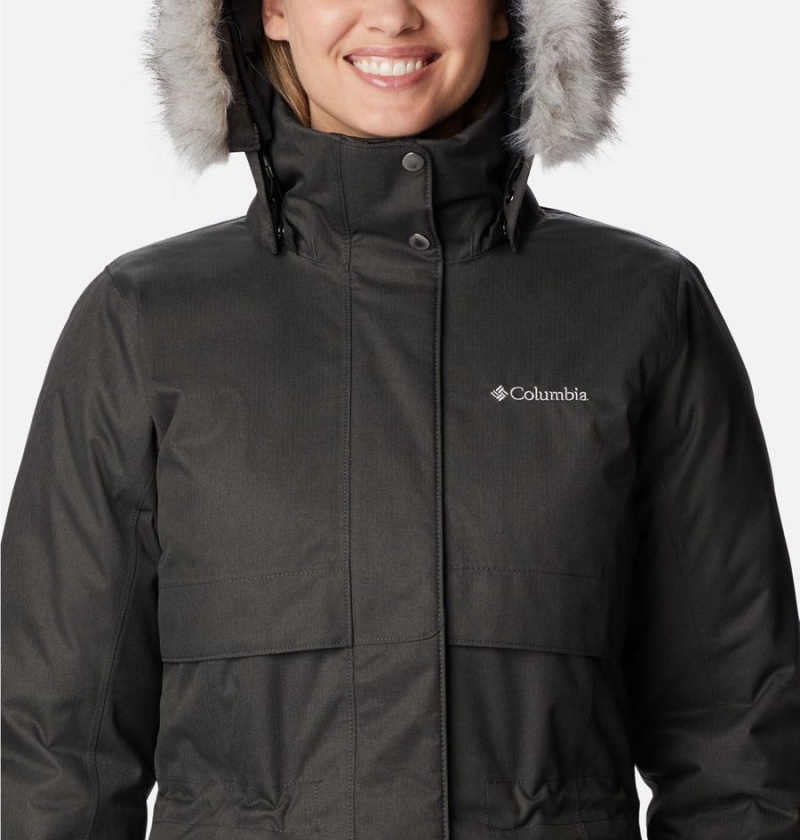 Columbia Apres Arson Winter Long Down Women's Coats Black | CNLKJZ-792