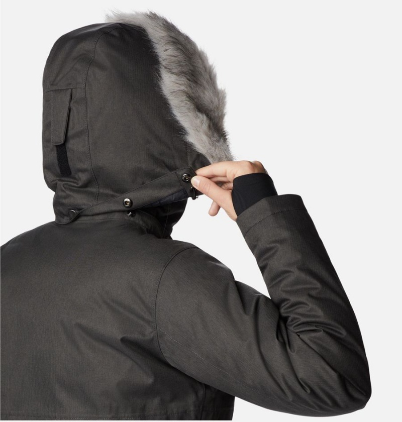 Columbia Apres Arson Winter Long Down Women's Coats Black | CNLKJZ-792