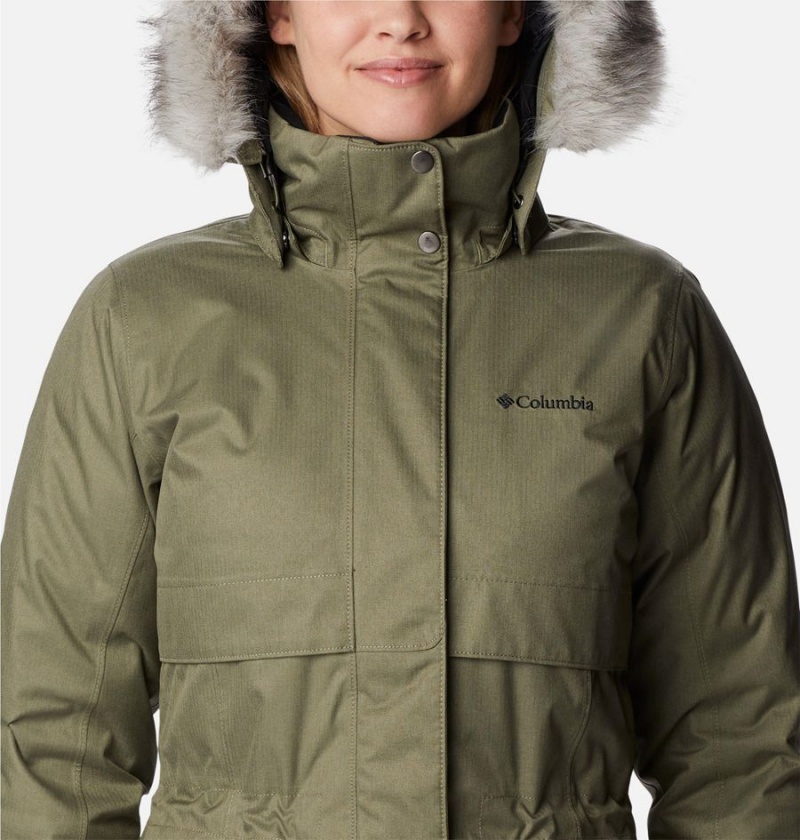 Columbia Apres Arson Winter Long Down Women's Coats Green | ODVCJQ-026