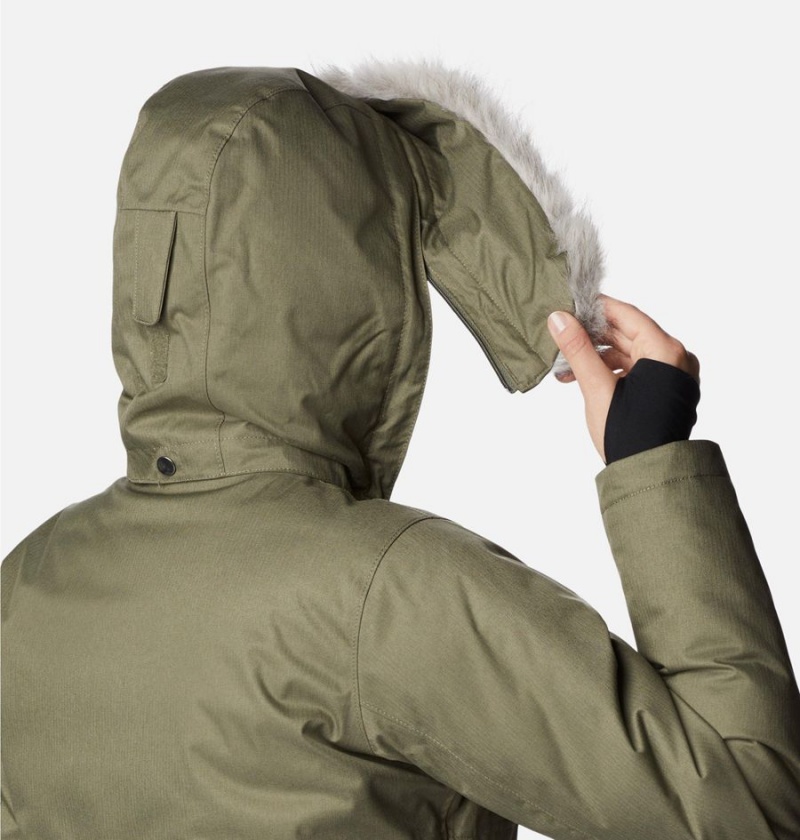 Columbia Apres Arson Winter Long Down Women's Coats Green | ODVCJQ-026