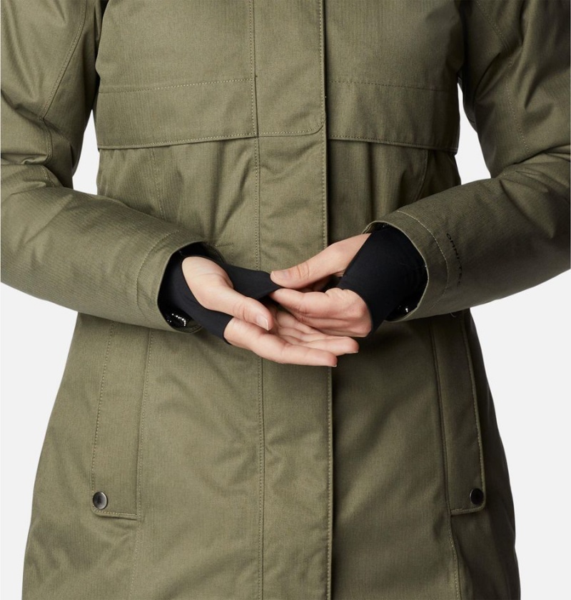 Columbia Apres Arson Winter Long Down Women's Coats Green | ODVCJQ-026