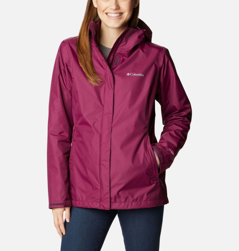 Columbia Arcadia II Women\'s Rain Jacket Coral | NJOLPA-548