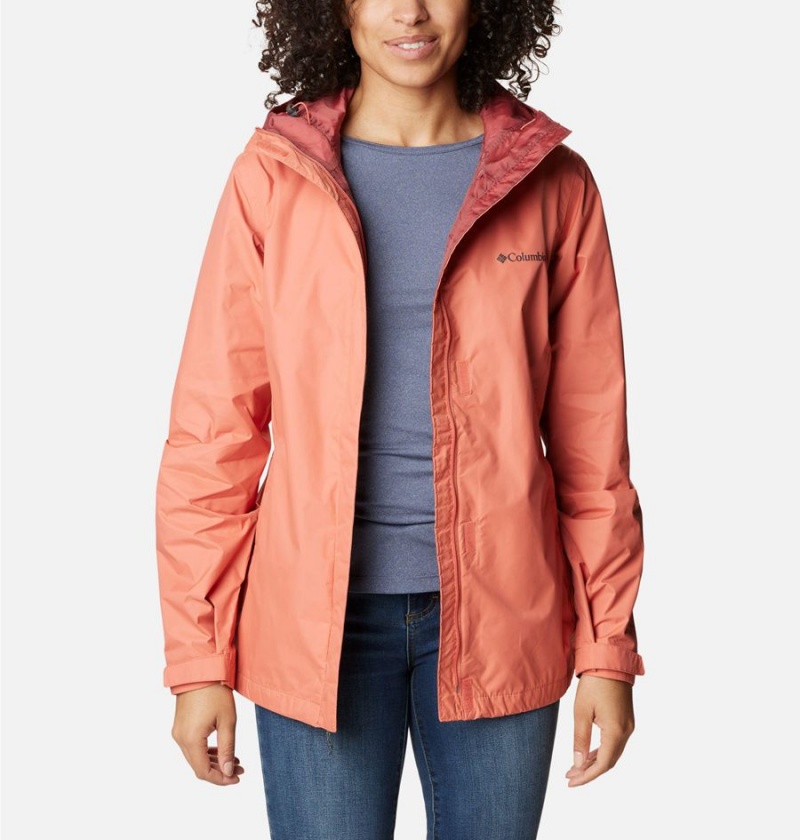 Columbia Arcadia II Women's Rain Jacket Coral | GYLZIQ-521