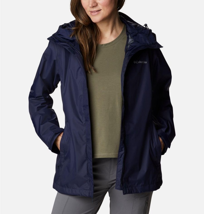 Columbia Arcadia II Women's Rain Jacket Navy | ZSIFDM-871