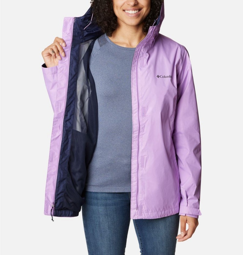 Columbia Arcadia II Women's Rain Jacket Purple | RPHAUZ-495